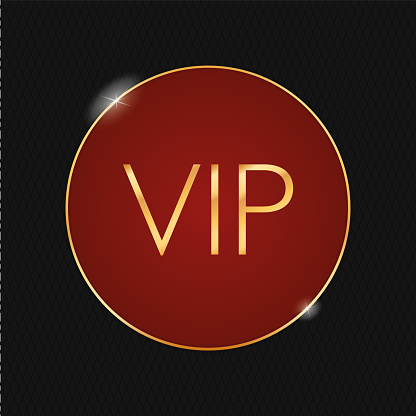 Vip Round Gold Frame With Red Banner On Black Background Stock ...