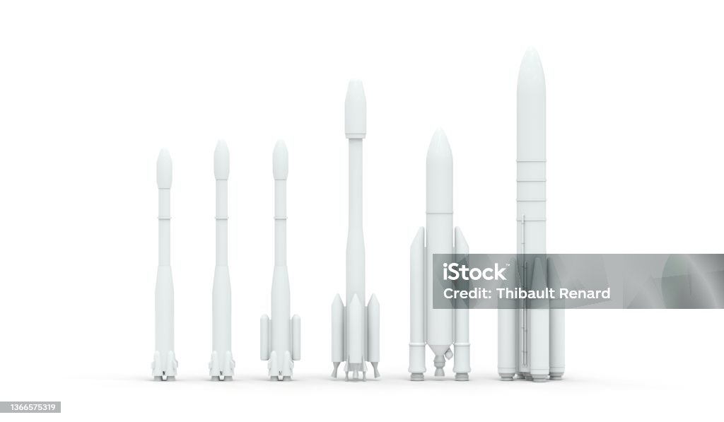 Medium Size Rockets European Rocket Size Comparison On White Background Stock Photo ...
