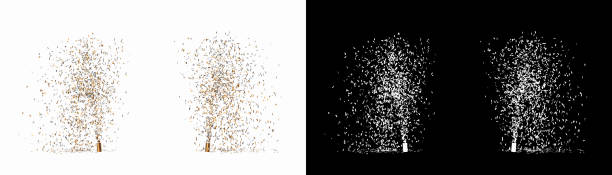 party favor explosion on white background