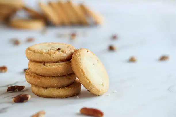 Photo of Stack of Pecan Sandies Cookies
