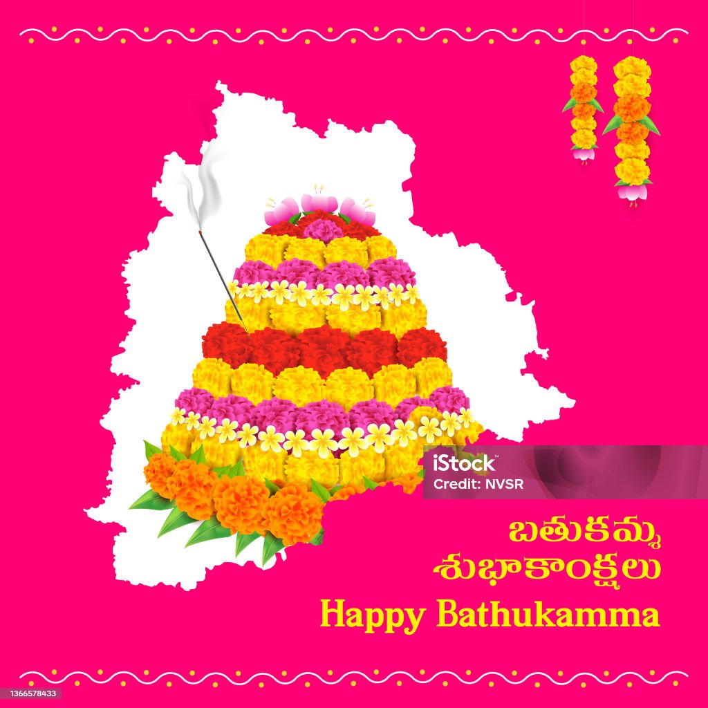 Bathukamma Festival Decoration In Telangana Map Bathukamma Is A ...