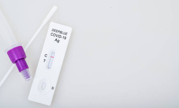 istock Covid-19 negative test result with SARS-CoV-2 Rapid antigen test kit (ATK)on white background 1366581154