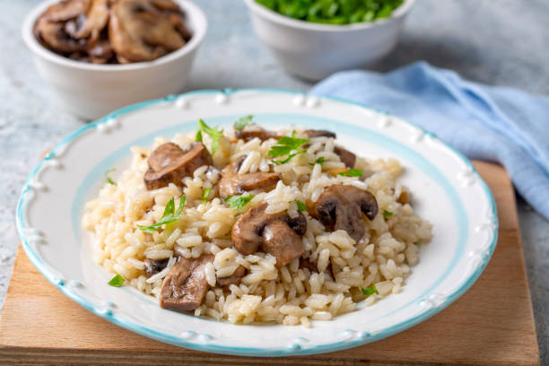 istock Mushroom rice pilaf, Turkish name; Mantarli pirinc pilavi 1366583652
