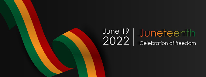 Juneteenth Freedom Day. June 19 2022 African American Liberation Day. Black, red and green. Vector