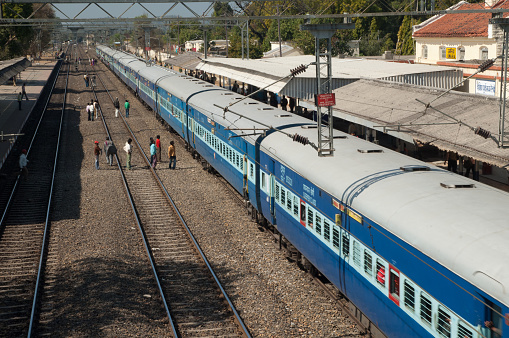 Railway track seen from above