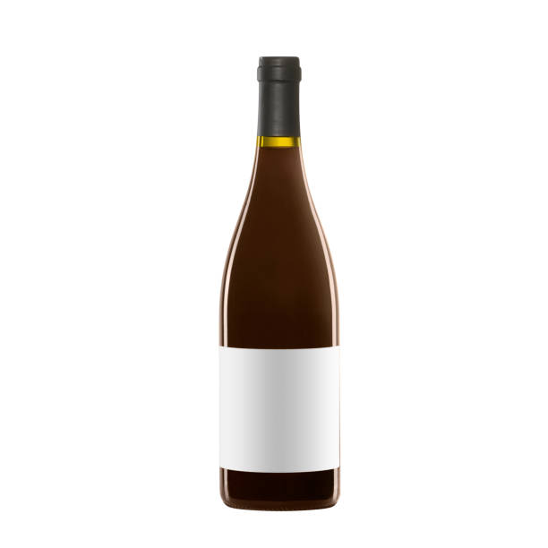 istock red wine bottle with blank label isolated on white background. 1366586378