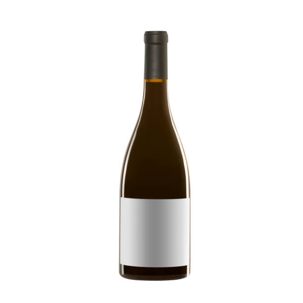 istock red wine bottle with blank label isolated on white background. 1366586384
