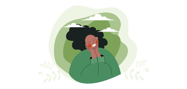 Go green concept with calm and wellness black African woman and flowers vegetation around. Love yourself and eco healthy lifestyle. Green thinking flat vector cartoon illustration. Earth day banner Go green concept with calm and wellness black African woman and flowers vegetation around. Love yourself and eco healthy lifestyle. Green thinking flat vector illustration. Earth day banner better world stock illustrations