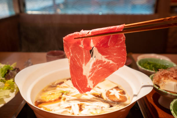 istock Delicious Japanese fat beef hotpot 1366590464