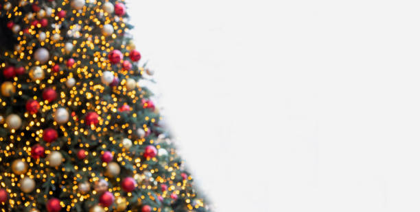 istock Christmas background, Xmas tree with abstract bokeh light, Holiday blur decoration 1366591377