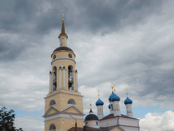 Journey through summer Russia, significant tourist places. Cathedral of the Annunciation in Borovsk, Kaluga region, Russia
