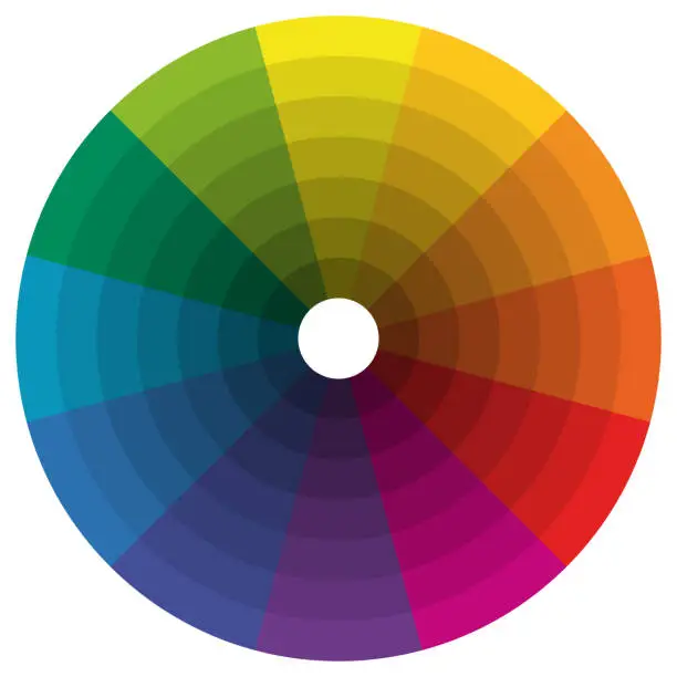 Vector illustration of color wheel with twelve colors