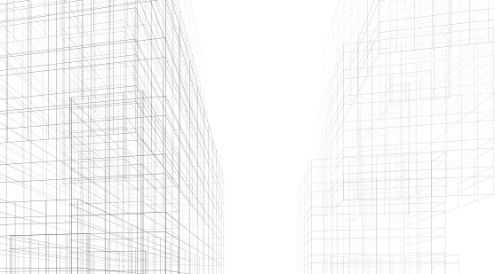Modern architecture digital 3d illustration