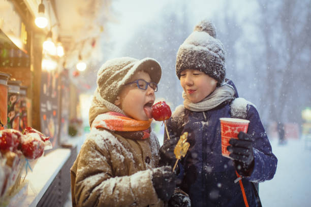 Children at Christmas market