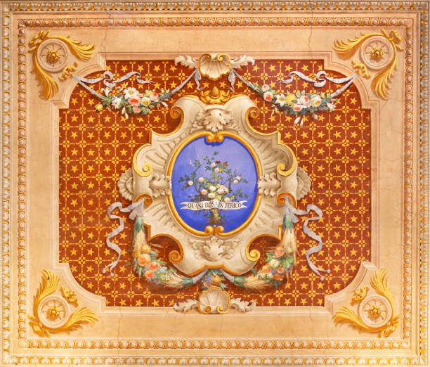 rome - la fresque néo-baroque symbolique de l’église oratorio di san francesco saverio - neo baroque photos et images de collection