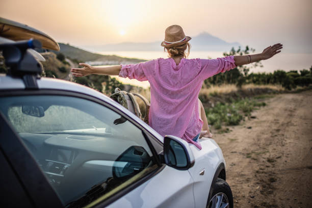 istock Woman on the road trip 1366597984