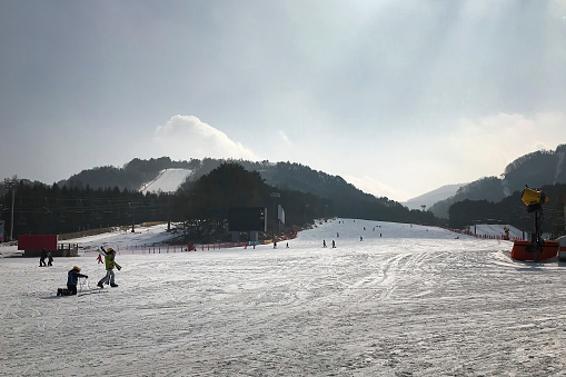 Scenic view of Yongpyong Ski Resort against sky
