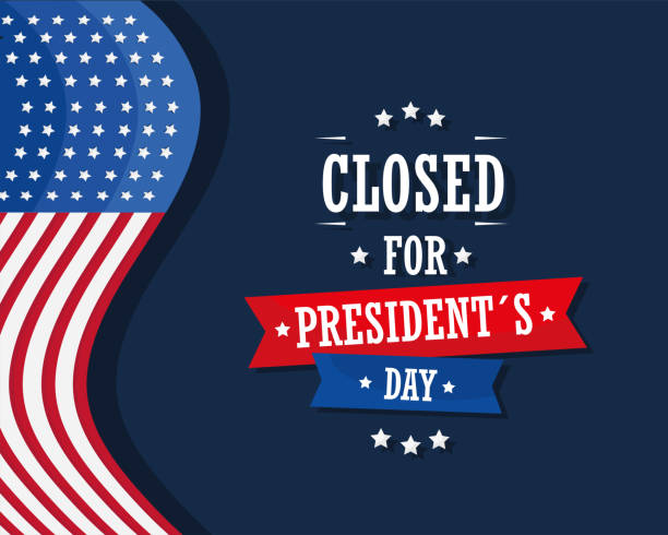 ilustraciones, imágenes clip art, dibujos animados e iconos de stock de cerrado por el día de los presidentes - presidents day