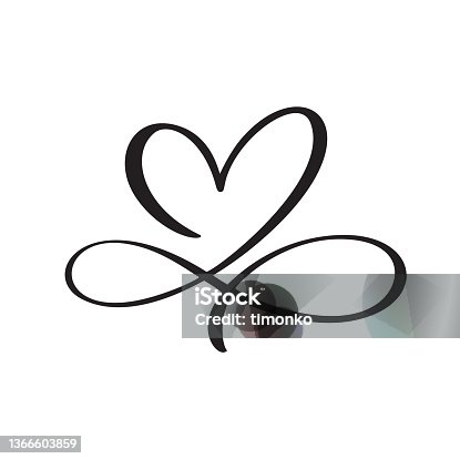 istock Heart love sign forever logo Vector. Infinity Romantic symbol linked join, passion and wedding. Template for t shirt, card, poster. Design flat element of valentine day illustration laser cut 1366603859