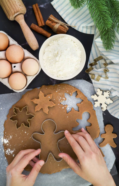 istock Uncooked Christmas sugar biscuit cookies 1366608662