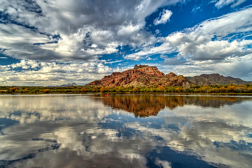 View from the Salt River in the Sonoran Desert near Phoenix Arizona