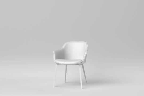 istock White modern chair on white background. minimal concept. 3D render. 1366611893
