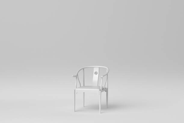 istock Chinese chair on white background. minimal concept. 3D render. 1366612013