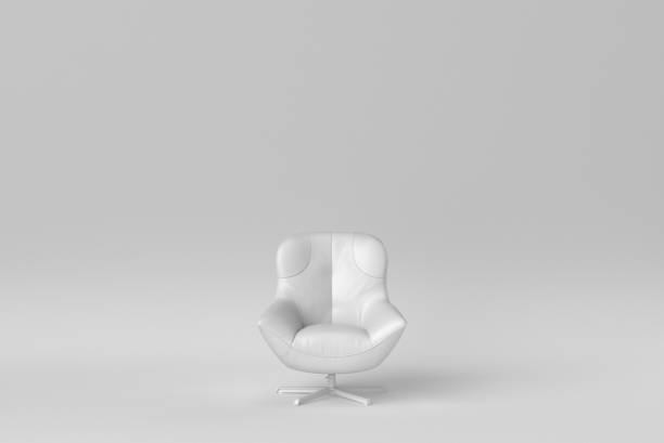 istock Luxurious armchair on white background. minimal concept. 3D render. 1366612028