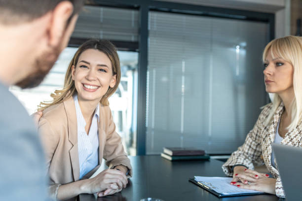 istock Couple at meeting with consultant 1366614924