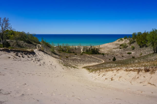Empire Bluff Trail in Sleeping Bear Dunes National Lakeshore in Michigan, USA.