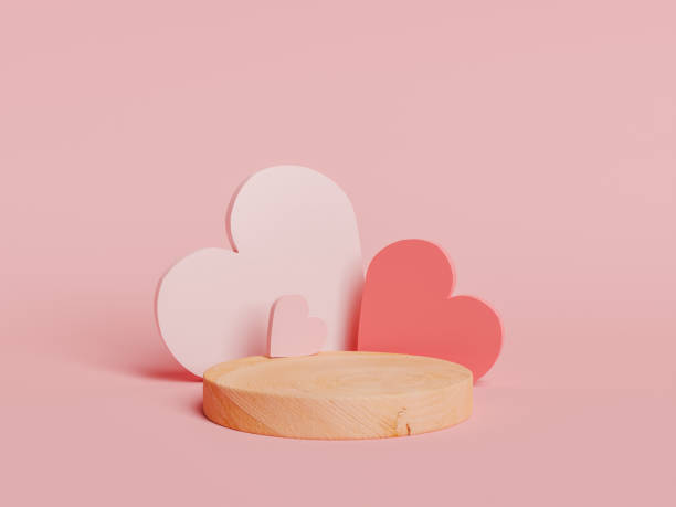 wooden cylinder with hearts