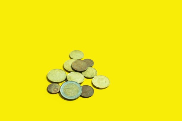euro coins isolated on white concept photo