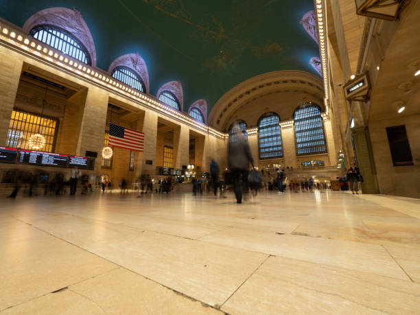 istock Long exposure image taken from a low angle in Grand Central Station. 1366622541