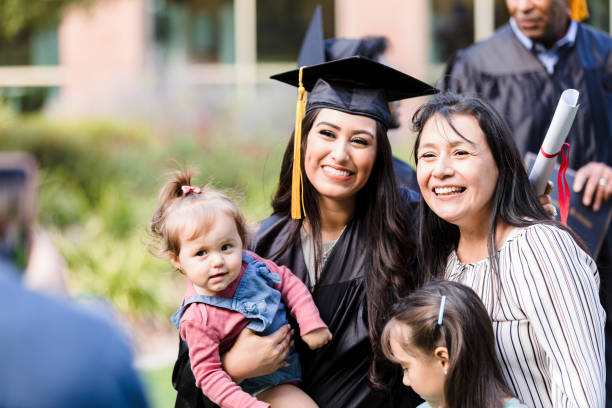 istock Multi-generation family poses for photo after graduation 1366623863