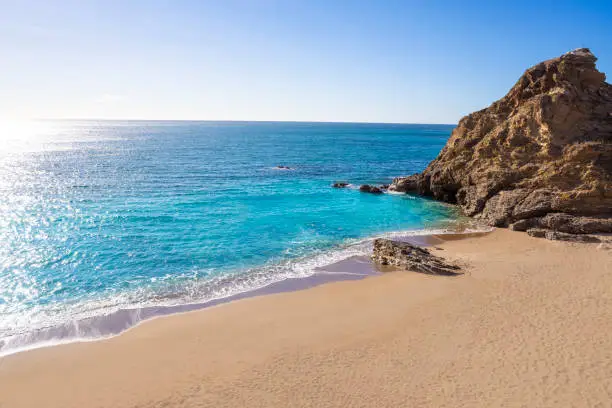Playa Piedras del Cura in Mijas Costa near Marbella in costa del Sol of Malaga in Andalusia of Spain