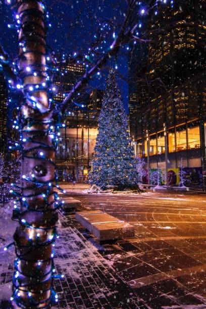 istock Christmas Decor Illuminated At Night In Calgary 1366628963