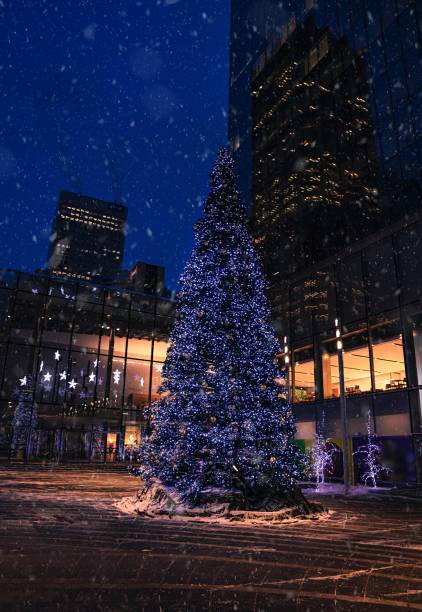 istock Christmas Tree Lit Up In Downtown Calgary 1366629024