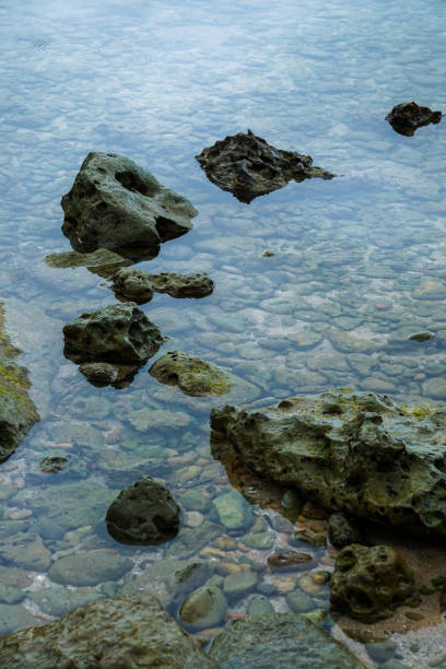 istock Rocks that are inundated by sea water at low tide 1366630624