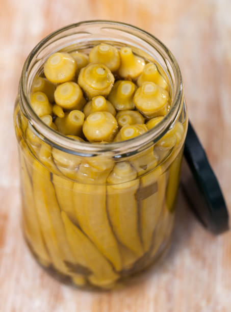 istock Bunch of pickled okra in opened jar 1366630735