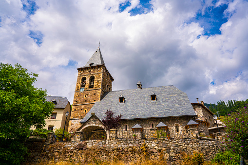 Plan church of San Esteban in Bal de Chistau valley of Pyrenees at Huesca in Aragon of Spain