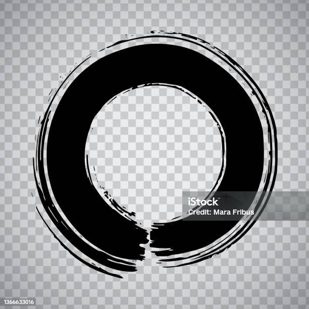 Black Paint Stroke Round Frame Stock Illustration - Download Image Now