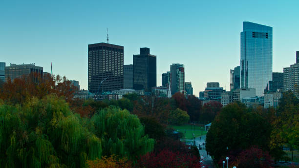 istock Drone Shot of Boston Common at Sunrise 1366634713