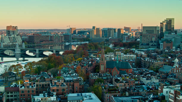 istock Cambridge, MA from Over Beacon Hill at Sunrise - Aerial 1366634723