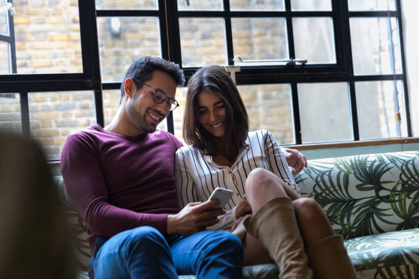 istock Young couple having fun at home 1366635067