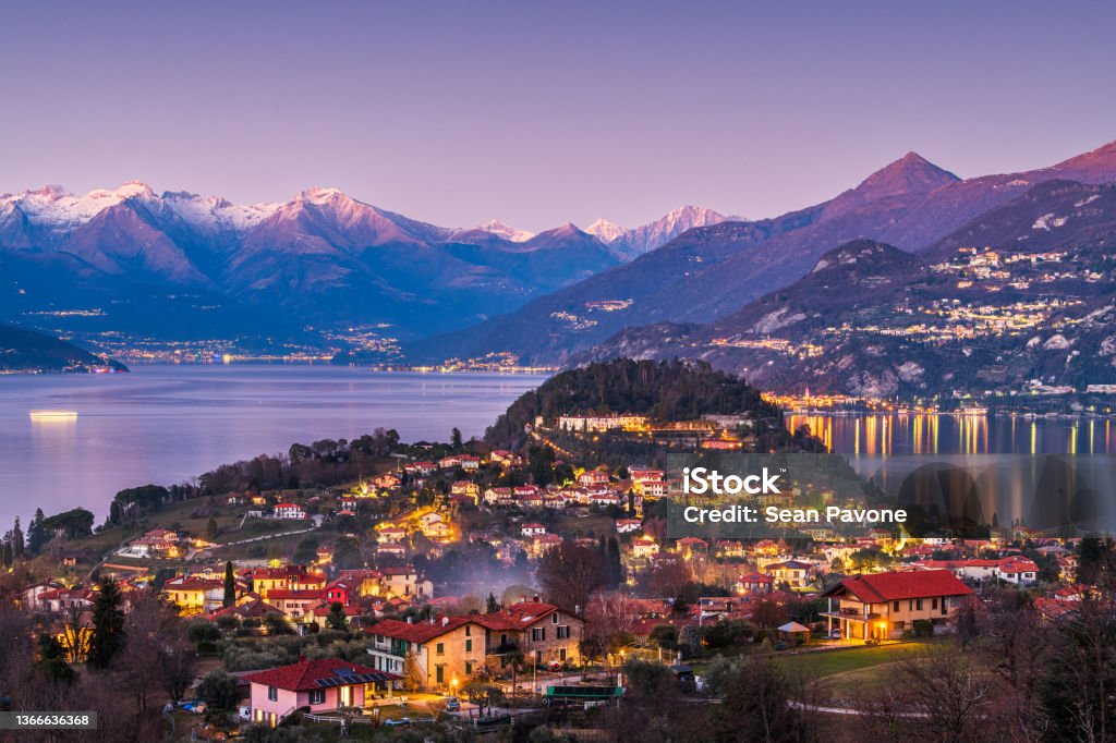 Bellagio, Como, Italy Bellagio, Como, Italy town view on Lake Como at twilight. Como - Italy Stock Photo