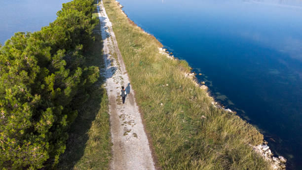 istock little boy walking alone by the sea 1366638165