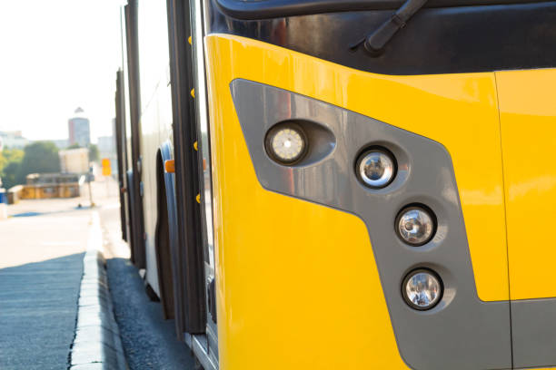 istock Public transportation bus in urban surroundings. 1366643011