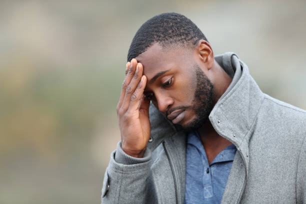 istock Worried man with black skin complaining in winter 1366649531