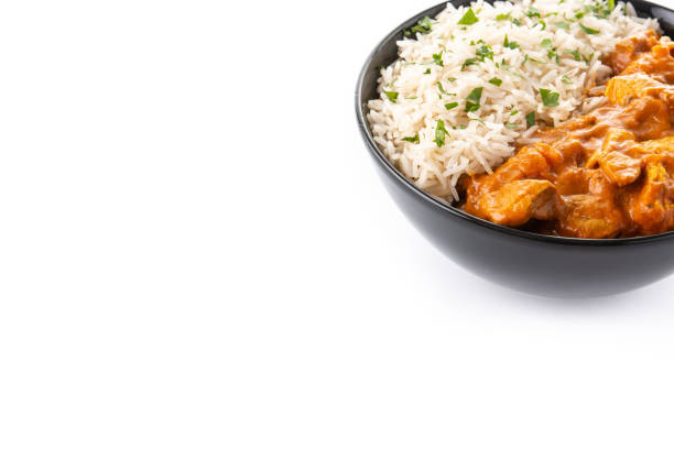 istock Indian butter chicken in black bowl 1366650034