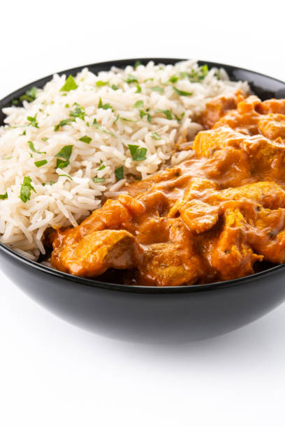 istock Indian butter chicken in black bowl 1366650041